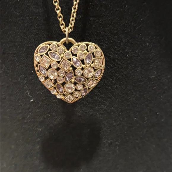 Necklace❤️Gold Heart 
with diamond stones - Picture 2 of 3